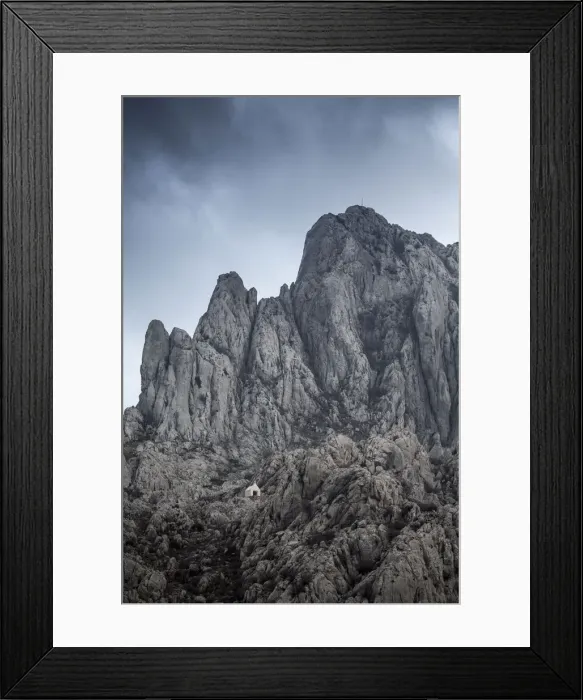 Framed Print : Europe, Croatia, Dalmatia, Paklenica national park, a tiny chapel nestled in rugged Framed Print : Europe, Croatia, Dalmatia, Paklenica national park, a tiny chapel nestled in rugged