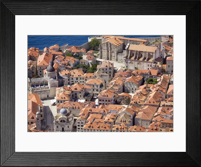 Framed Print : Europe, Croatia, Dalmatia, Dubrovnik, elevated view of the historic centre of town Framed Print : Europe, Croatia, Dalmatia, Dubrovnik, elevated view of the historic centre of town