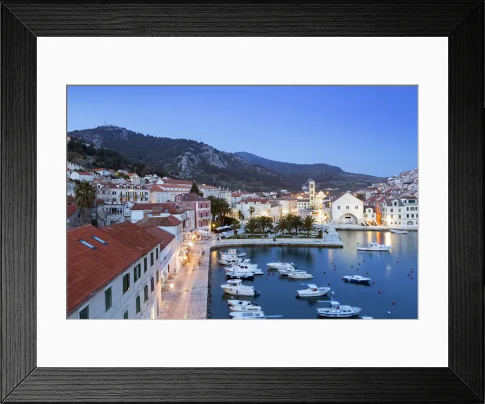Framed Print : Europe, Balkans, Croatia, Hvar, Hvar town, view of the UNESCO World heritage listed