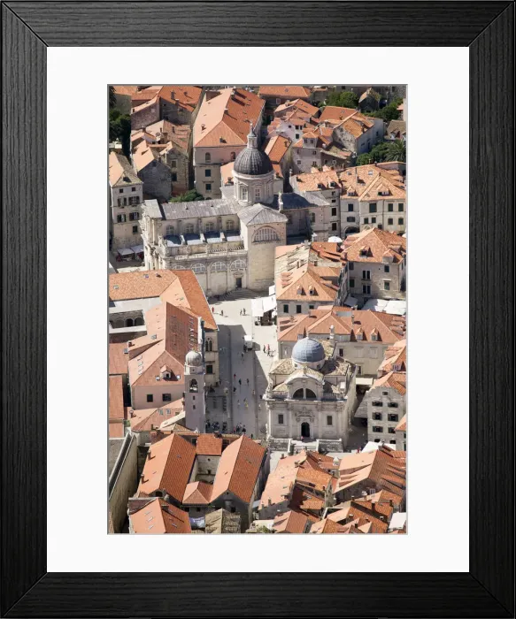Framed Print : Europe, Croatia, Dalmatia, Dubrovnik, elevated view of the historic centre of town Framed Print : Europe, Croatia, Dalmatia, Dubrovnik, elevated view of the historic centre of town