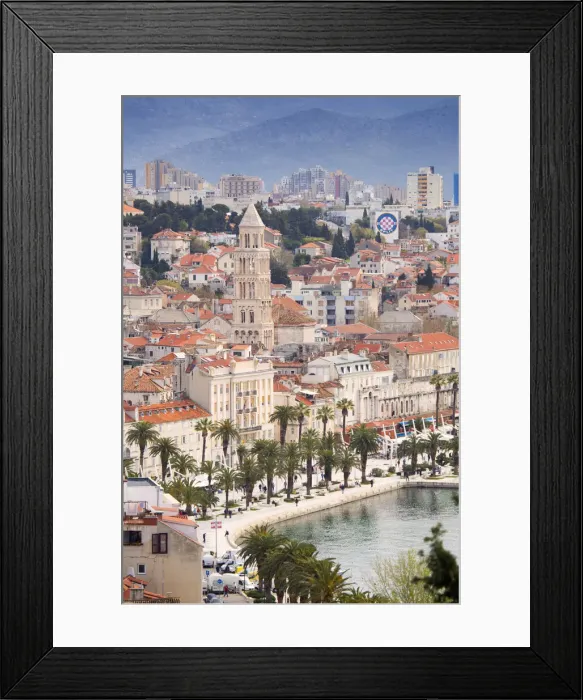 Framed Print : Europe, Croatia, Dalmatia, Split, an elevated view of the harbour and old centre of Framed Print : Europe, Croatia, Dalmatia, Split, an elevated view of the harbour and old centre of