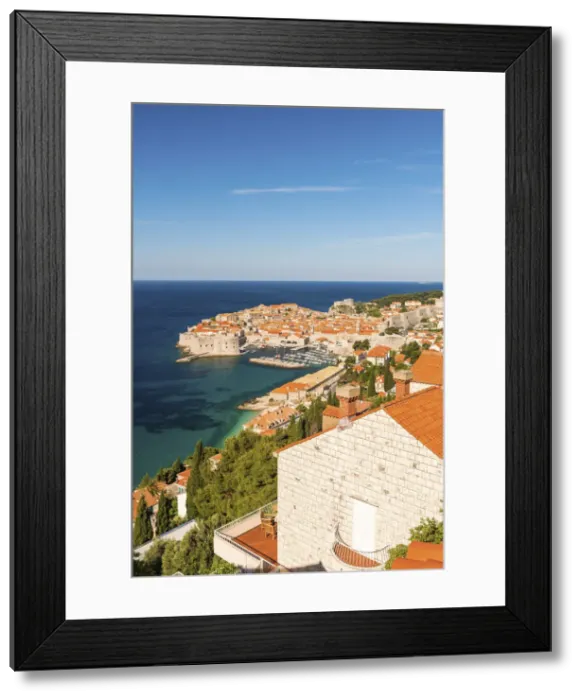 Framed Print : Croatia, Dalmatia, Dubrovnik, View of the old town from above Framed Print : Croatia, Dalmatia, Dubrovnik, View of the old town from above