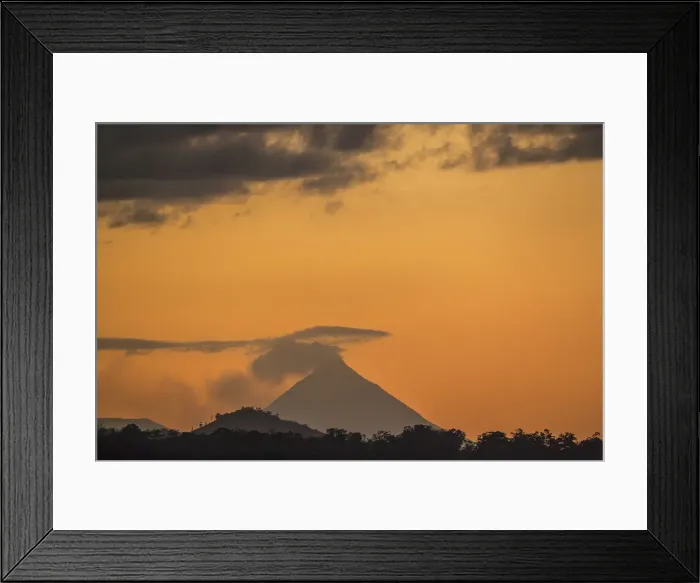 Framed Print : Arenal volcano at sunset, La Fortuna, Alajuela Province, Costa Rica