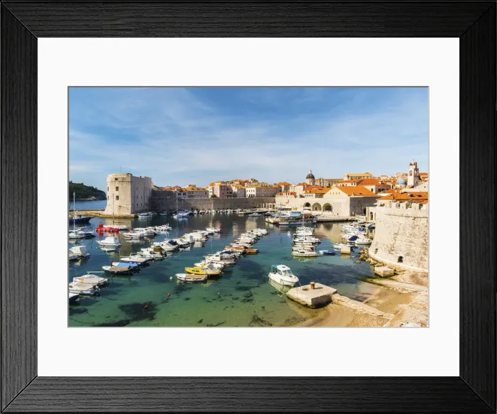Framed Print : Croatia, Dalmatia, Dubrovnik, Old town harbour Framed Print : Croatia, Dalmatia, Dubrovnik, Old town harbour