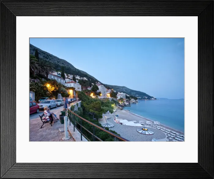 Framed Print : Beach, Dubrovnik, Dalmatia, Croatia Framed Print : Beach, Dubrovnik, Dalmatia, Croatia