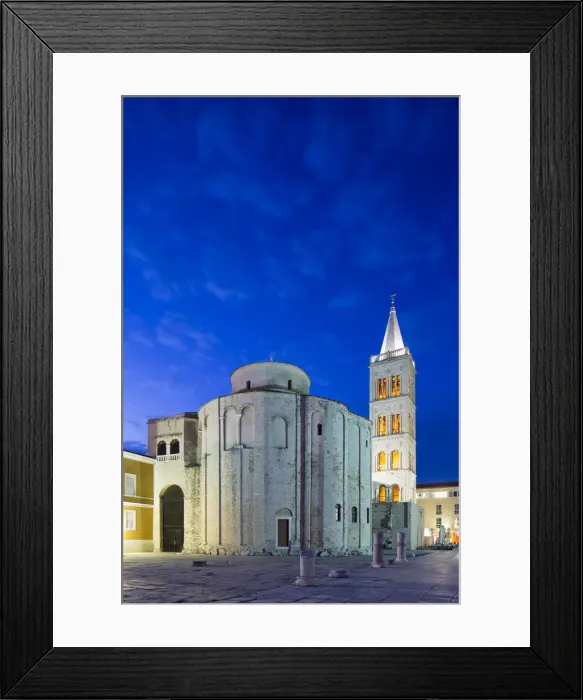 Framed Print : Croatia, Zadar Region, Zadar. Roman ruins in front of the Church of St Framed Print : Croatia, Zadar Region, Zadar. Roman ruins in front of the Church of St