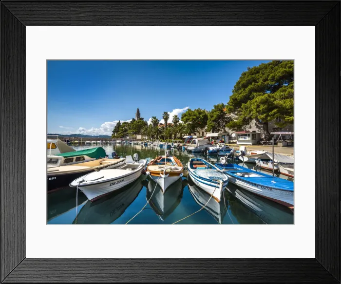 Framed Print : Harbour, Lopud Island, Elaphiten Islands, Dubrovnik, Dalmatia, Croatia