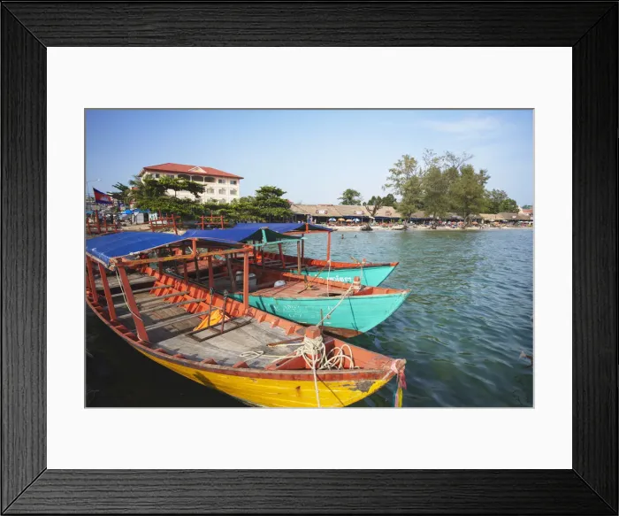 Framed Print : Boats at Ochheuteal Beach, Sihanoukville, Cambodia Framed Print : Boats at Ochheuteal Beach, Sihanoukville, Cambodia