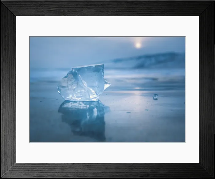 Framed Print : A cube of ice on the flat frosen lake at sunset, Baikal, Irkutsk region, Siberia, Russia Framed Print : A cube of ice on the flat frosen lake at sunset, Baikal, Irkutsk region, Siberia, Russia