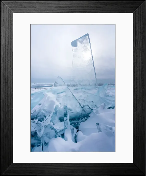 Framed Print : Pieces of ice with sun reflection at lake Baikal, Irkutsk region, Siberia, Russia Framed Print : Pieces of ice with sun reflection at lake Baikal, Irkutsk region, Siberia, Russia