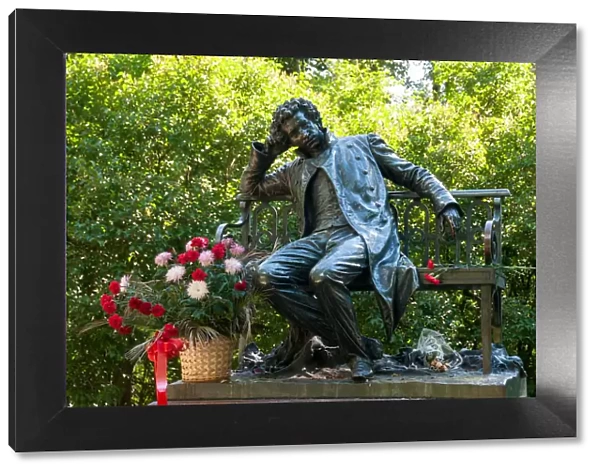 Monument to Alexander Pushkin in Tsarskoye Selo, Saint Petersburg, Russia
