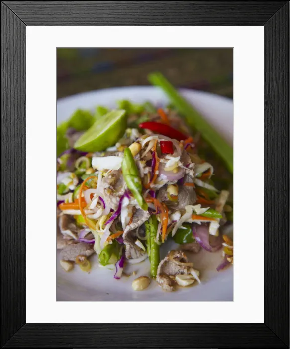 Framed Print : Plia saik ko (beef salad), Kampong Cham, Cambodia Framed Print : Plia saik ko (beef salad), Kampong Cham, Cambodia