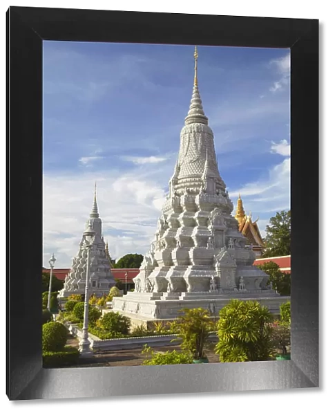 Stupas at Silver Pagoda in Royal Palace, Phnom Penh, Cambodia