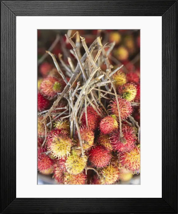 Framed Print : Rambutan at market, Kampong Cham, Cambodia Framed Print : Rambutan at market, Kampong Cham, Cambodia