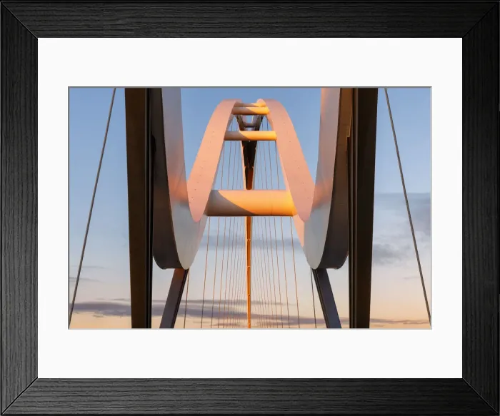 Framed Print : Europe, United Kingdom, England, Stock On Tees, Infinity Bridge Framed Print : Europe, United Kingdom, England, Stock On Tees, Infinity Bridge