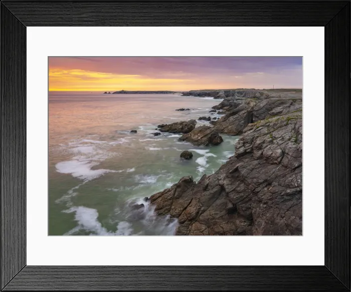 Framed Print : France, Brittany, Morbihan, Cote Sauvage, Quiberon Peninsula, Pointe du Percho, at dusk Framed Print : France, Brittany, Morbihan, Cote Sauvage, Quiberon Peninsula, Pointe du Percho, at dusk