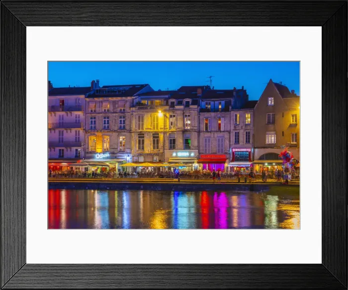 Framed Print : France, Poitou Charentes, La Rochelle, Old Harbour at dusk Framed Print : France, Poitou Charentes, La Rochelle, Old Harbour at dusk