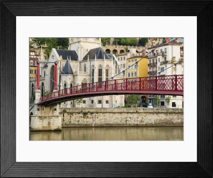 Framed Print : Lyon, France; A bridge over the Saone River in Lyon France Framed Print : Lyon, France; A bridge over the Saone River in Lyon France