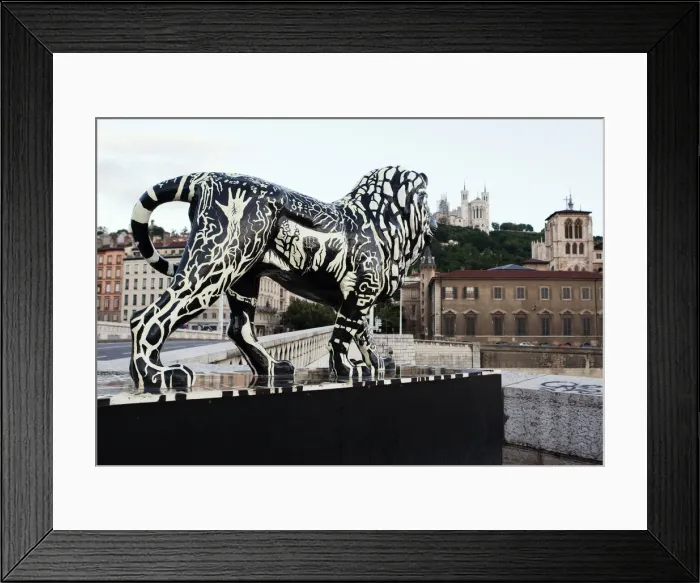 Framed Print : Lyon, France; A lion statue on a bridge over the Saone in Lyon France Framed Print : Lyon, France; A lion statue on a bridge over the Saone in Lyon France