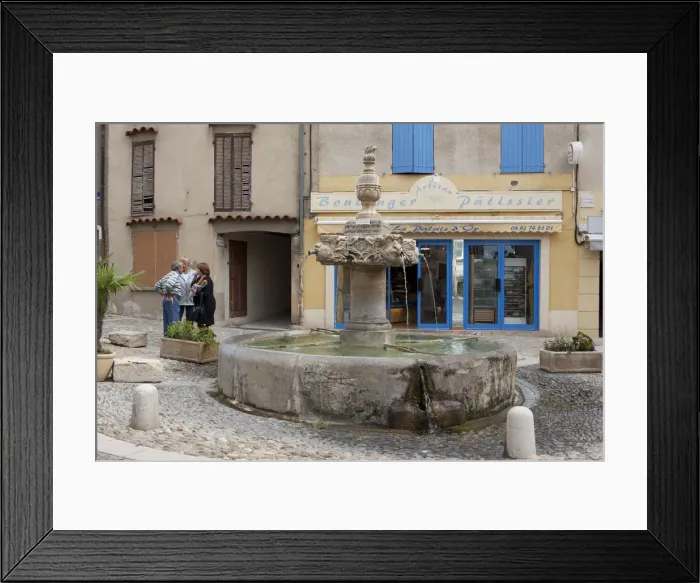 Framed Print : Provence, France. A fountain in a french village in Provence France Framed Print : Provence, France. A fountain in a french village in Provence France