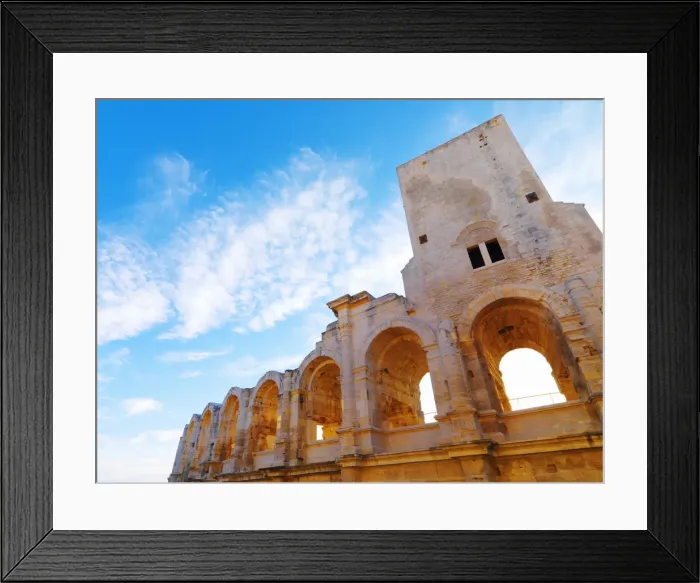 Framed Print : France, Provence, Arles, low view of Roman Amphitheatre at dawn Framed Print : France, Provence, Arles, low view of Roman Amphitheatre at dawn