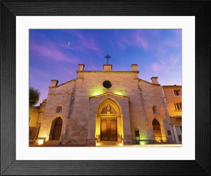 Framed Print : France, Provence, Orange, Eglise Saint Florent at dusk Framed Print : France, Provence, Orange, Eglise Saint Florent at dusk
