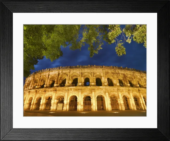 Framed Print : France, Provence, Nimes, Roman ampitheatre at dusk Framed Print : France, Provence, Nimes, Roman ampitheatre at dusk
