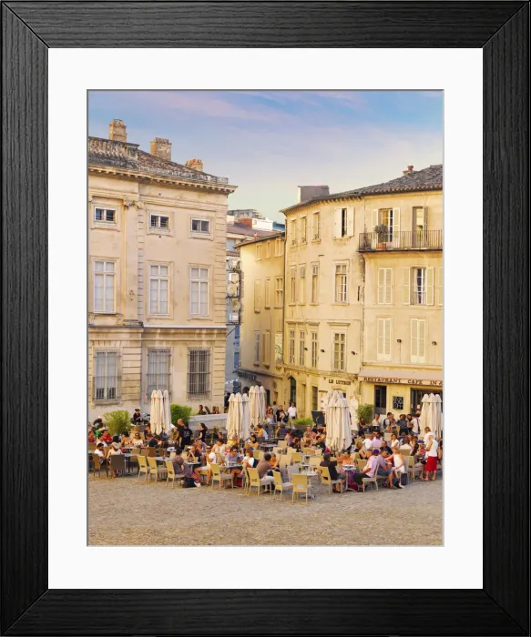 Framed Print : France, Provence, Avignon, Place de Palais, Tourists at cafe Framed Print : France, Provence, Avignon, Place de Palais, Tourists at cafe