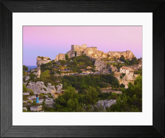 Framed Print : France, Provence, Les Baux-de-Provence, Woman at lookout MR Framed Print : France, Provence, Les Baux-de-Provence, Woman at lookout MR