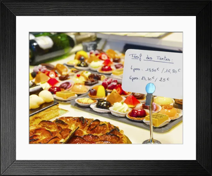 Framed Print : France, Provence, Nimes, Pastries in bakery Framed Print : France, Provence, Nimes, Pastries in bakery