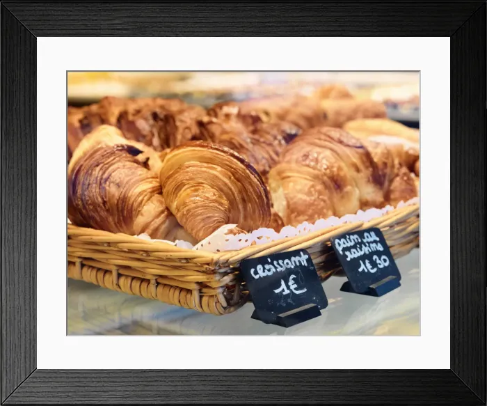 Framed Print : France, Provence, Nimes, Croissants in bakery Framed Print : France, Provence, Nimes, Croissants in bakery