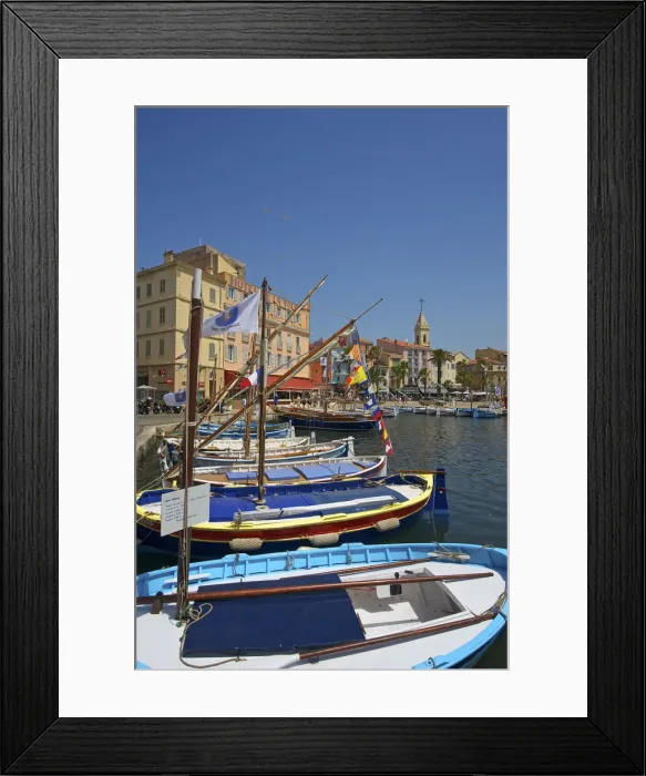 Framed Print : Port of Sanary-sur-Mer, Var, Cote Azur, Provence-Alpes-Cote d Azur