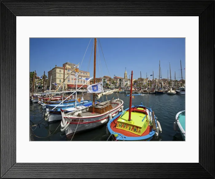 Framed Print : Port of Sanary-sur-Mer, Var, Cote da'Azur, Provence-Alpes-Cote d Azur, France