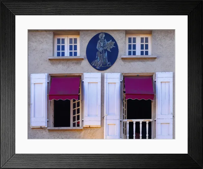 Framed Print : France, Languedoc, Carcassonne, Shuttered windows