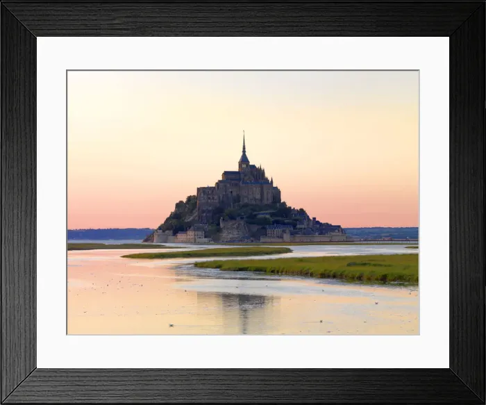 Framed Print : France, Normandy, Le Mont Saint Michel reflected at dusk Framed Print : France, Normandy, Le Mont Saint Michel reflected at dusk