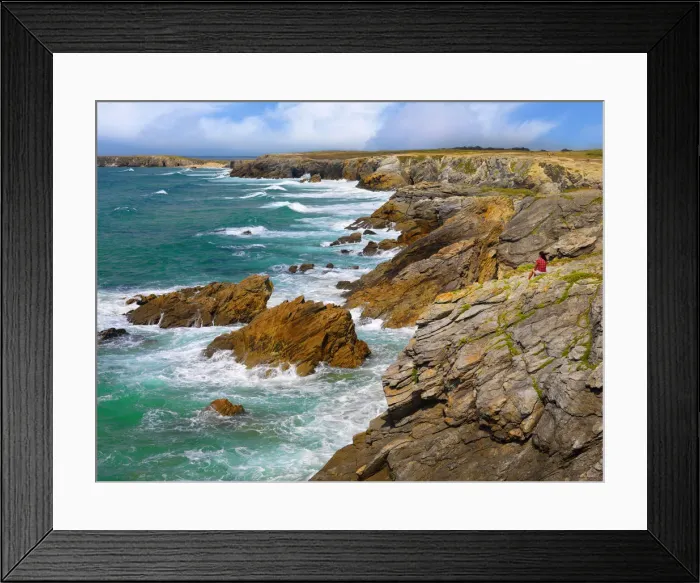 Framed Print : France, Brittany, Morbihan, Cote Sauvage, Quiberon Peninsula, Port Goulom, waves crashing Framed Print : France, Brittany, Morbihan, Cote Sauvage, Quiberon Peninsula, Port Goulom, waves crashing