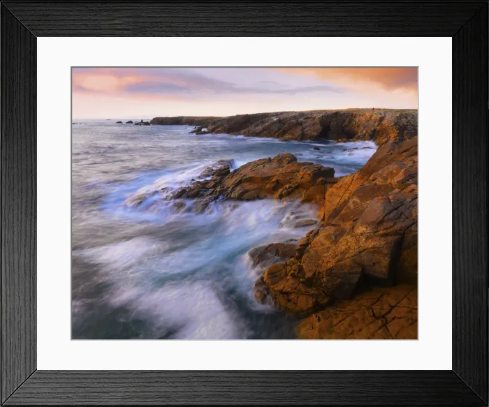 Framed Print : France, Brittany, Morbihan, Cote Sauvage, Quiberon Peninsula, Pointe du Percho, at dusk Framed Print : France, Brittany, Morbihan, Cote Sauvage, Quiberon Peninsula, Pointe du Percho, at dusk