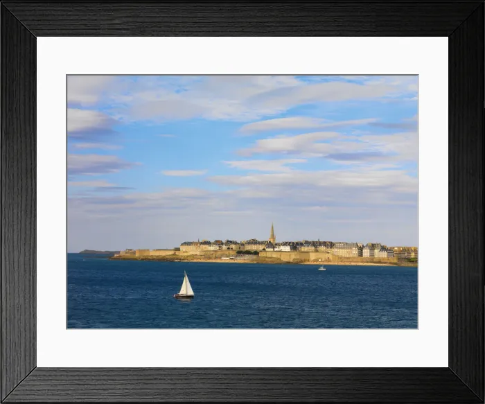Framed Print : France, Brittany, Ille et Vilaine, St. Malo and yacht Framed Print : France, Brittany, Ille et Vilaine, St. Malo and yacht
