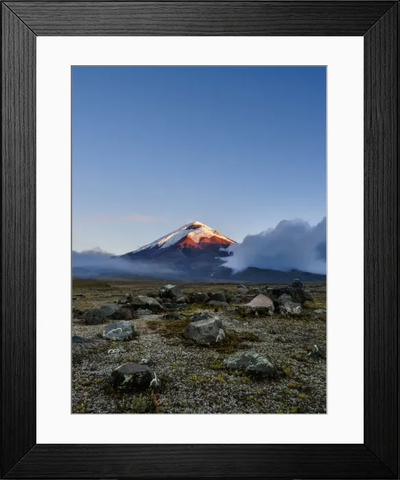 Framed Print : Cotopaxi Volcano at sunset, Cotopaxi National Park, Cotopaxi Province, Ecuador