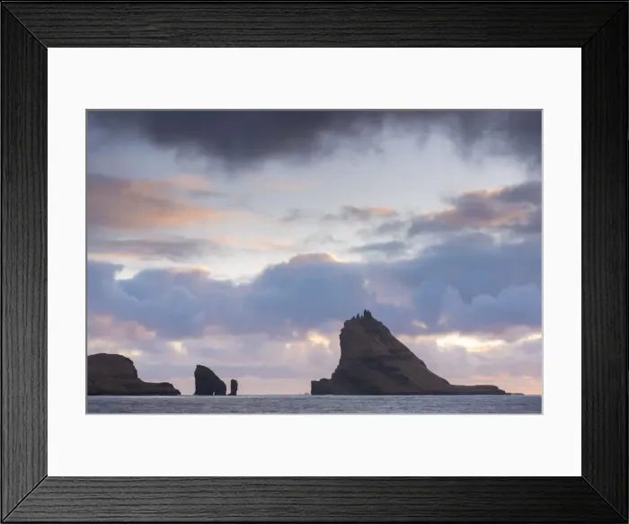 Framed Print : Dramatic outline of Tindhaolmur island at sunset, Vaagar, Faroe Islands, Denmark, Europe Framed Print : Dramatic outline of Tindhaolmur island at sunset, Vaagar, Faroe Islands, Denmark, Europe