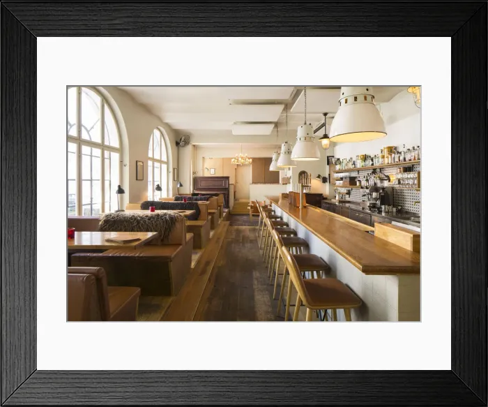 Framed Print : July 2015. Bar, Chairs, Contemporary, Copenhagen Framed Print : July 2015. Bar, Chairs, Contemporary, Copenhagen