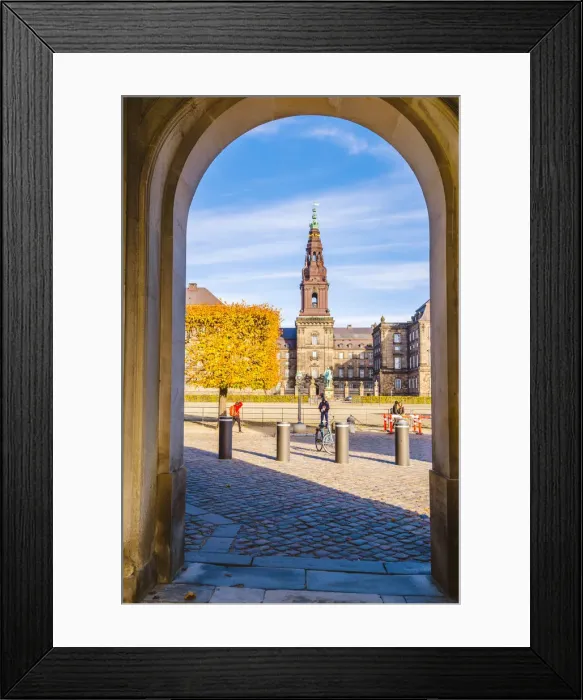 Framed Print : Copenhagen, Hovedstaden, Denmark, Northern Europe. The Platz of the Christiansborg Palace Framed Print : Copenhagen, Hovedstaden, Denmark, Northern Europe. The Platz of the Christiansborg Palace