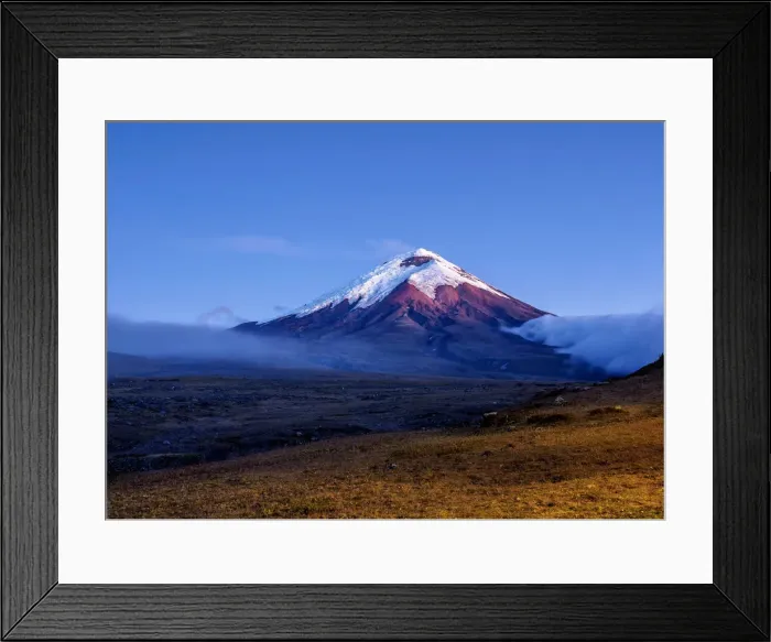 Framed Print : Cotopaxi Volcano at dusk, Cotopaxi National Park, Cotopaxi Province, Ecuador