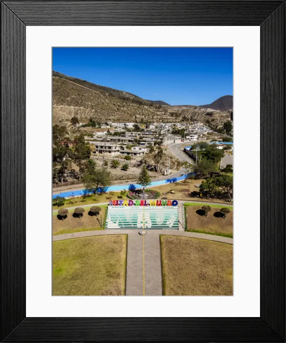 Framed Print : Equator Line seen from Monument to the Equator, Ciudad Mitad del Mundo, Middle of Framed Print : Equator Line seen from Monument to the Equator, Ciudad Mitad del Mundo, Middle of