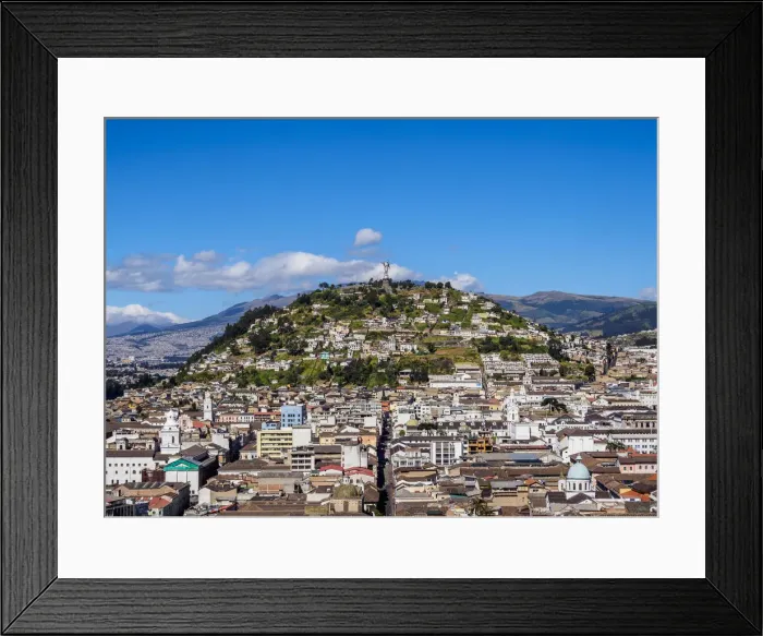 Framed Print : View over Old Town towards El Panecillo Hill, Quito, Pichincha Province, Ecuador Framed Print : View over Old Town towards El Panecillo Hill, Quito, Pichincha Province, Ecuador