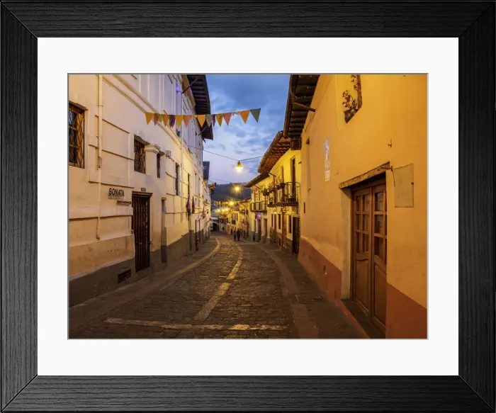 Framed Print : La Ronda Street at twilight, Old Town, Quito, Pichincha Province, Ecuador Framed Print : La Ronda Street at twilight, Old Town, Quito, Pichincha Province, Ecuador