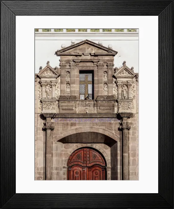 Framed Print : Church of Santo Domingo, detailed view, Plaza de Santo Domingo, Old Town, Quito, Pichincha