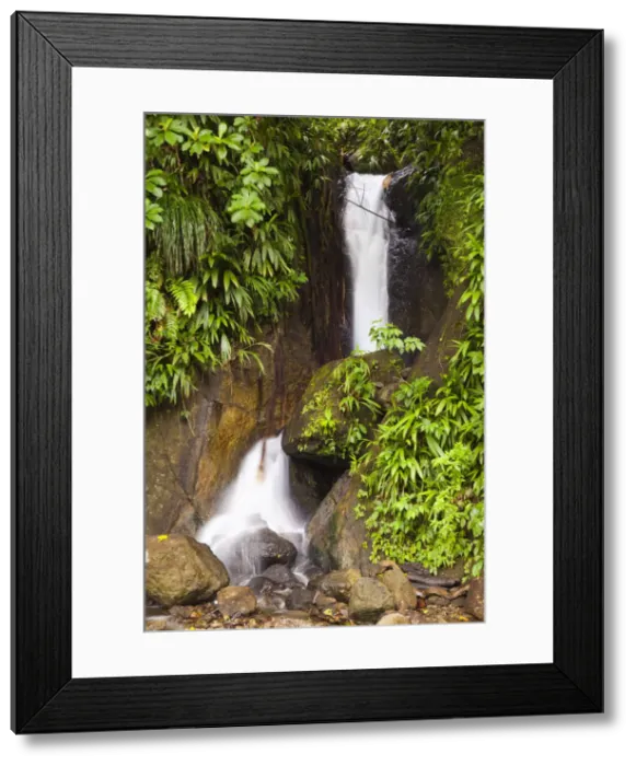 Framed Print : Dominica, Roseau. Waterfall at Papillote Wilderness Retreat Framed Print : Dominica, Roseau. Waterfall at Papillote Wilderness Retreat