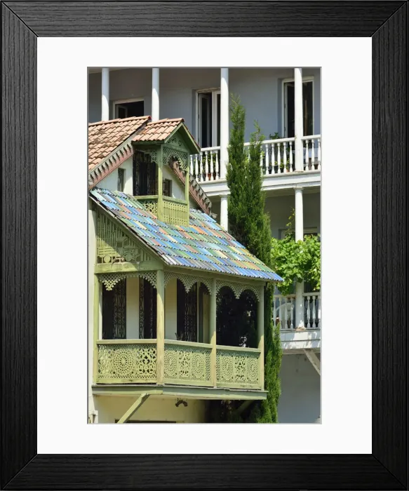 Framed Print : Traditional houses. Old town of Tbilisi, Georgia. Caucasus Framed Print : Traditional houses. Old town of Tbilisi, Georgia. Caucasus