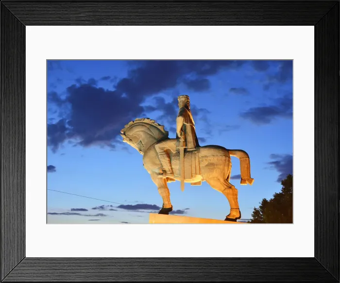 Framed Print : Statue of King Vakhtang Gorgasali (6th century) founder of Tbilisi, Georgia. Caucasus Framed Print : Statue of King Vakhtang Gorgasali (6th century) founder of Tbilisi, Georgia. Caucasus
